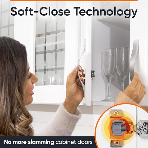 Decobasics 4 Pack Soft Close Cabinet Hinges – 3/4" Overlay for Kitchen Cabinet Doors, Face Frame Concealed Hidden Hinges – Stainless Steel, Self-Closing with 3-Way Adjustment & Slow Close Damper - size: 3/4 Inch