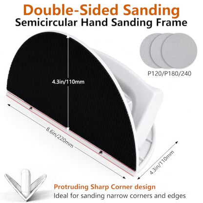 Drywall Corner Sander, Hook and Loop Sanding Tool with 12Pcs Sanding Discs - style: 12Pcs MixGrit