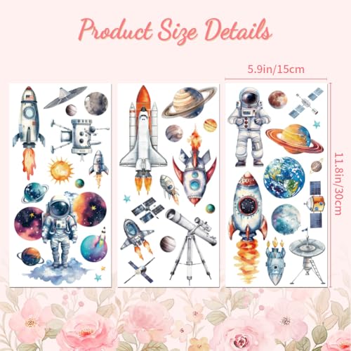 Peacoblue Space Elements Rub On Transfers for Furniture Craft 6"x12" - style: Space Elements