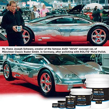 Rolite - RMP45z2PK Metal Polish Paste - Industrial Strength Scratch Remover and Cleaner, Polishing Cream for Aluminum, Chrome, Stainless Steel and Other Metals, Non-Toxic Formula, 4.5 Ounces, 2 Pack - size: 4.5oz, style: 2 Pack
