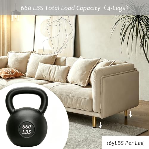 Geesatis 8 Inch Metal Furniture Legs 4Pcs, Slant Angled Tapered Legs,Gold - color: Gold, size: Height: 8 inch & Straight