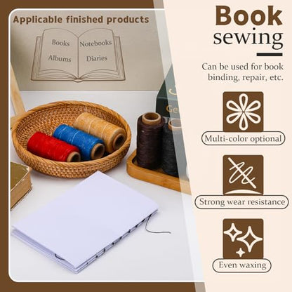 Jupean Waxed Thread for Leather Threads Wax Thread for Leather Sewing - color: Khaki