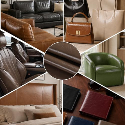 54" Marine Vinyl Upholstery Faux Leather Fabric by The Yard Waterproof - color: Coffee, size: Pre-cut 1 Yard 54"x36"