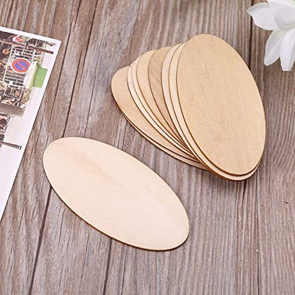Wooden Oval Cutout 10.5 x 6.5 Inch,Bag of 5 Unfinished Wood Oval Cutout Shape(10.5 * 6.5 in) - size: 10.5 x 6.5 inches
