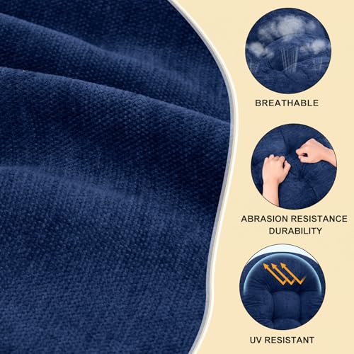 Rocking Chair Cushion, High Back, 44 x 19 x 4 Inch, Cobalt Blue - color: Cobalt Blue