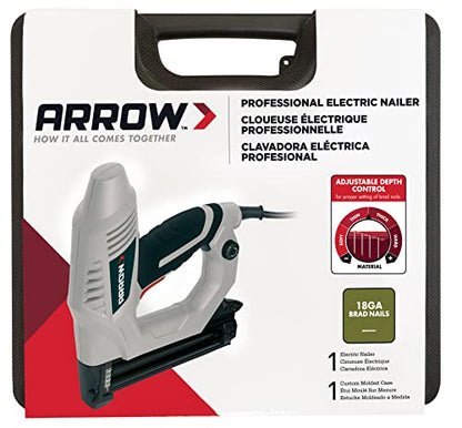 Arrow ET200BN Heavy Duty Electric Brad Nailer, Professional Nail Gun for Trim, Picture Frames, Crafts, Fencing, Uses Brad Nails in 5/8", 3/4", and 1"