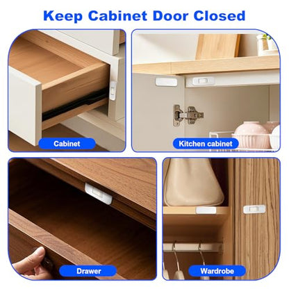 12 Pack Magnetic Cabinet Door Catch, No Drill Ultra Thin Cabinet Door Magnets, Adhesive Drawer Magnets, Stainless Steel Cabinet Latch for Kitchen, Pantry, Keep Cabinets Closed Securely Easy to Install - size: 12 Pack
