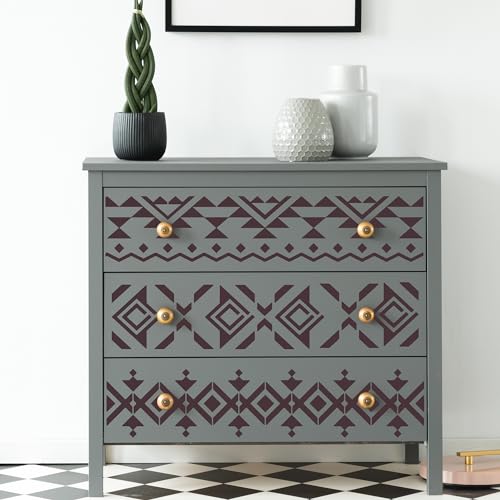 Keluna Aztec Stencils - 12 Pcs Boho Borders Pattern Stencils for DIY Wall & Wood Canvas Painting - style: aztec