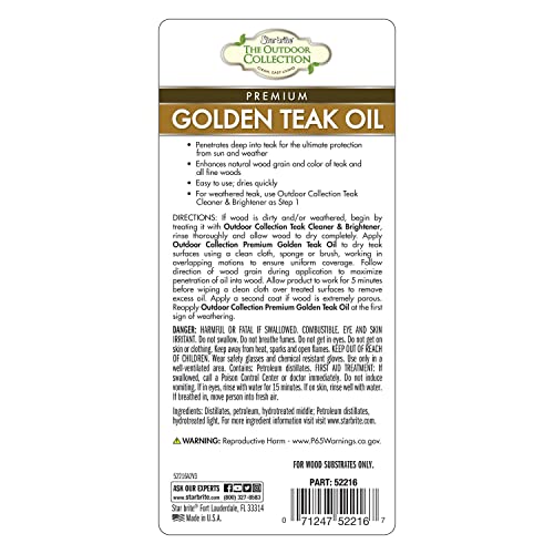 STAR BRITE Outdoor Collection Teak Oil, Premium Golden - style: 16 OZ Teak Oil
