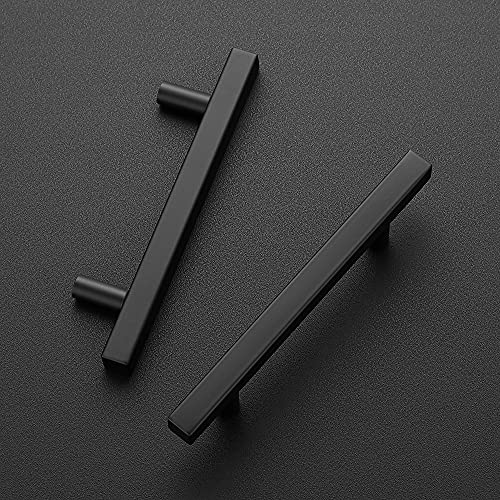 Ravinte Matte Black Cabinet Hardware Square Pulls, 3.75 Inch, 10 Pack - color: Black
