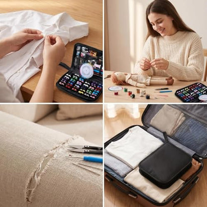 160Pcs Sewing Kit for Adults - Stainless Steel Needles Hand Sewing Supplies