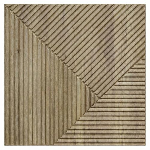 Faux Wood 3D Wall Panels, Wood Grain, Waterproof PVC, Natural Oak - color: Oak Wood Grain