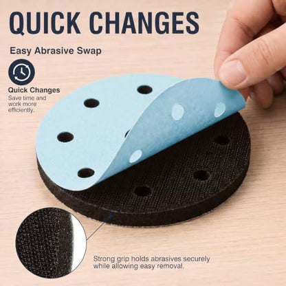 5 Pack 5 Inch 9 Holes Interface Pads 10mm Orbital Sander Pads