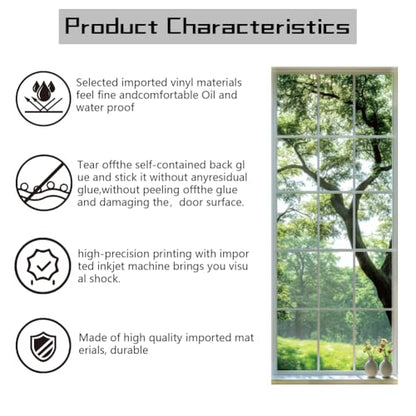 arricraft 2 Sheets Self-Adhesive Door Sticker, 80cmx200cm/31.5x78.7inch Windowsills Theme Door Murals Stickers PVC Removable Wallpaper Decoration for Home Bedrooms Living Room - style: Windowsills