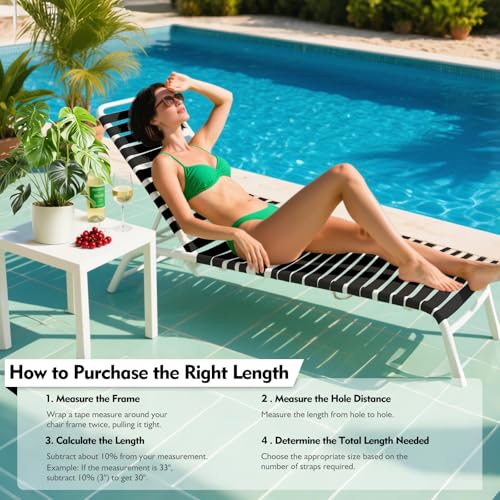 LukLoy 2" Wide 30ft Long Vinyl Straps for Patio Chairs Repairs, Black - color: Black, size: 30 Ft strap + 30 rivets