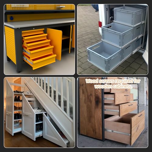 Furniware 1 Pair 24 Inch 265 lb Load Capacity Soft Close Drawer Slides - size: 24 Inch, style: Load:265 lb (Soft Close Without lock) -W:53mm