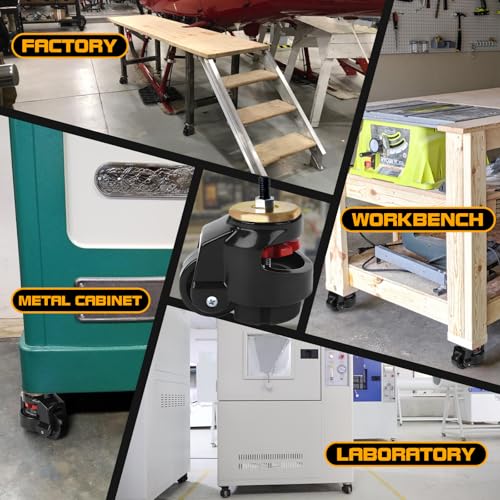 Leveling Stem Casters, Heavy Duty Leveling Casters, Load Capacity 4400 Lbs - size: 2.5 INCH