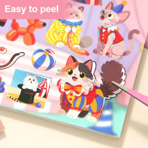 Sticker Book, Die Cut Memo & Planner Stickers, Self-Adhesive Aesthetic Pink Journaling Stickers for Scrapbooking, Bullet Journal, DIY Crafts, Card Making - color: Pink Cat Stickers