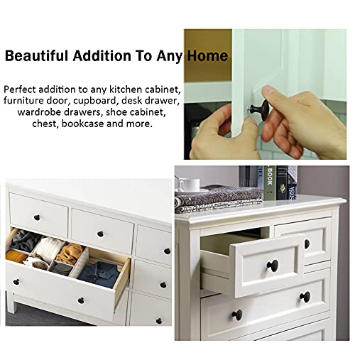 12PCS Cabinet Knobs, Black Cabinet Pulls Cabinet Knobs Inway, Round Drawer Knobs Cabinet Hardware with Screws, for Kitchen Bedroom Furniture - color: Black
