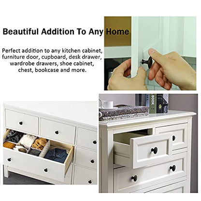 12PCS Cabinet Knobs, Black Cabinet Pulls Cabinet Knobs Inway, Round Drawer Knobs Cabinet Hardware with Screws, for Kitchen Bedroom Furniture - color: Black