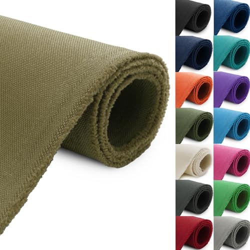 Waterproof Canvas Fabric by The Yard 1200D Upholstery Fabric 58x108in Khaki - color: Khaki, size: Pre Cut 3 Yard