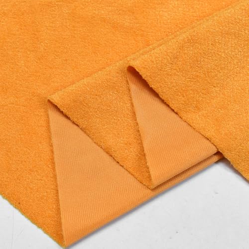 Surf turtle Orange Short Pile Thick Upholstery Fabric, 60" Wide, 1 Yard - color: Orange