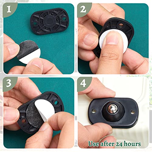 Honoson Self Adhesive Caster Wheels,Black,1 Steel,16 Pcs - color: Black, size: 1 Steel