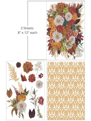 Dixie Belle Transfer - Earthy Bouquet - (3) 8"" x 12"" Sheets