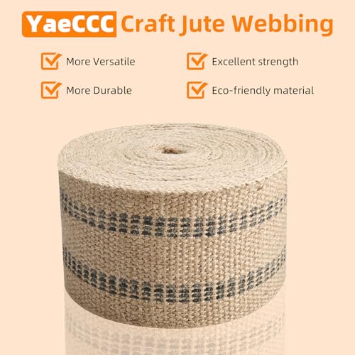 YaeCCC Jute Webbing,Upholstery Webbing for Chair,3.5"x10Yd Upholstery Strap - color: black, size: 3.5" x 10 Yd