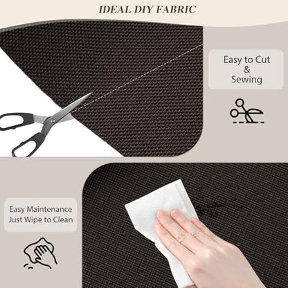 ANMINY 100% Waterproof Fabric Marine Canvas, 58" W 600D, 5 Yards Dark Brown - color: Dark Brown, size: Pre-cut 5 Yards