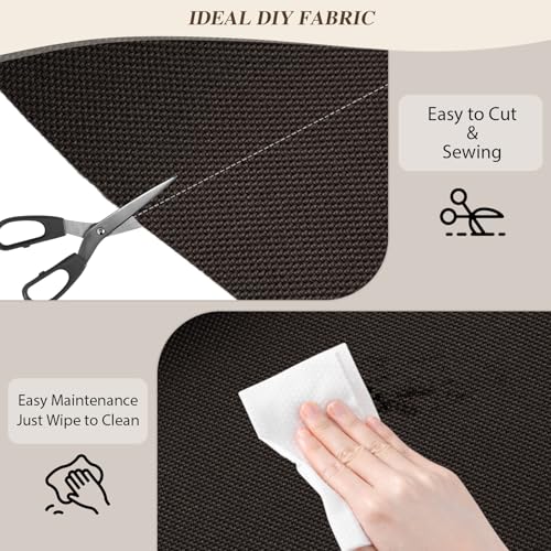 ANMINY 100% Waterproof Fabric Marine Canvas, 58" W 600D, 3 Yards Dark Brown - color: Dark Brown, size: Pre-cut 3 Yards