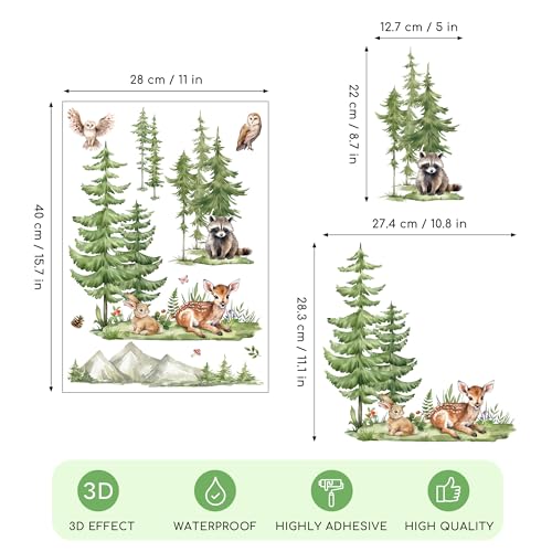 Joeyan Rub On Transfers for Crafts and Furniture, 2 Sheets Large Rub on Stickers DIY Spring Animal Transfer Decals for Wood Glass Metal Canvas Porcelain Plastic Home Decorations, 11" x16" - style: Spring Forest