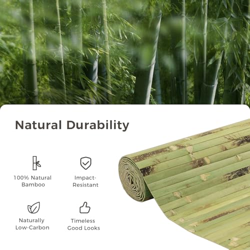 OUZUGIE 1 Pack 96x24 Inch Natural Bamboo Wall Panel - color: Green Burned, size: 24" x 96"
