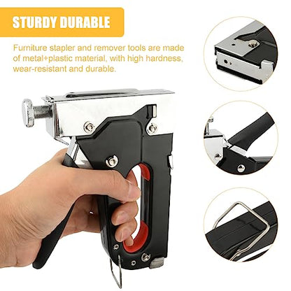 Upholstery Staple Gun Heavy Duty, 3 in 1 Staple Gun Kit with 1200 Staples