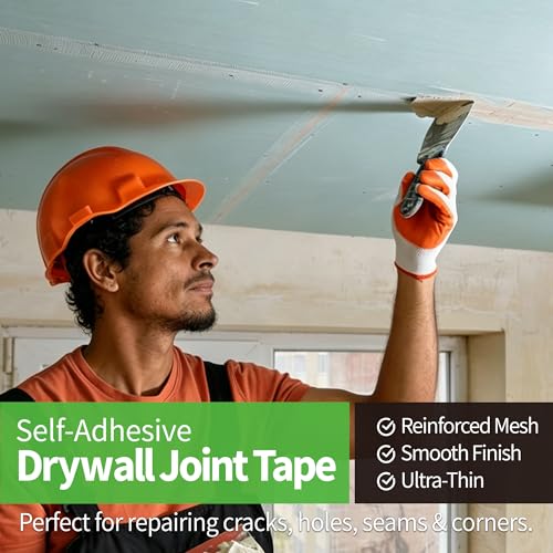 Drywall Joint Tape, 2" x 99 ft, Self-Adhesive Fiberglass Mesh Tape, Strong Crack Repair for Holes, Seams & Corners, White