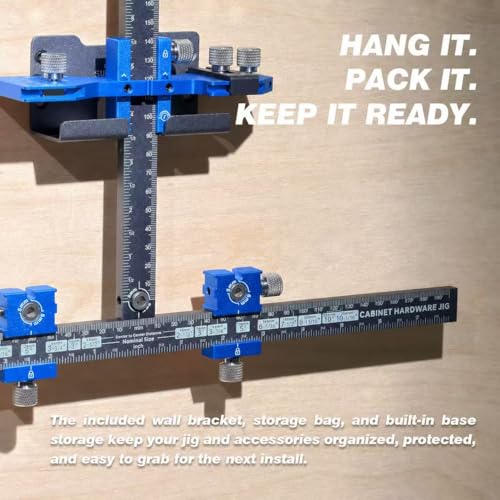 Cabinet Hardware Jig Tool Drawer Pull Jig Cabinet Handle Template Tool Jig - color: Blue-gray