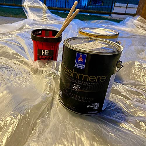 5 Pcs 9x12ft Plastic Drop Cloths for Painting, Plastic Tarp Waterproof Dustproof Multi-Purpose Furniture Cover Floor Wall Protection Film