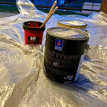 5 Pcs 9x12ft Plastic Drop Cloths for Painting, Plastic Tarp Waterproof Dustproof Multi-Purpose Furniture Cover Floor Wall Protection Film