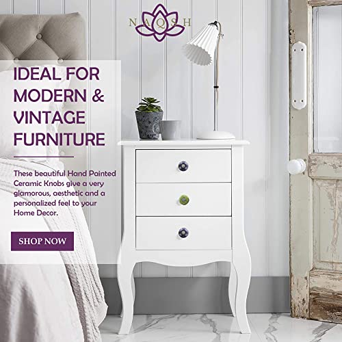NAQSH Ceramic Cabinet Knobs Kitchen Drawer Knob Handpainted Cupboard Door & Drawers Pulls (Pink Heart, 12) - style: Pink Heart