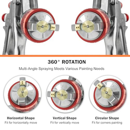 R500 LVLP Air Spray Gun Premium Kit with 1.3/1.5/1.7mm Nozzle - size: R500 Premium Kit
