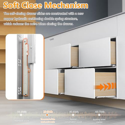 Undermount Soft Close Heavy Duty Drawer Slides 12 Inch, 80LB - color: Soft Close, size: 12 Inch