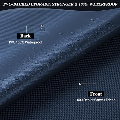 ANMINY 100% Waterproof Fabric Marine Canvas, 58" W 600D, 1 Yard Navy Blue - color: Navy Blue, size: Pre-cut 1 Yard