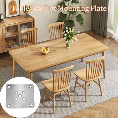 6PCS 7x7cm(2.76"x2.76") Furniture Leg Mounting Plates, Metal Flat T-Plate Connector Bracket with Screws for Sofa Chair Cabinet Table Leg Repair Replacement DIY - size: 2.76"x2.76"