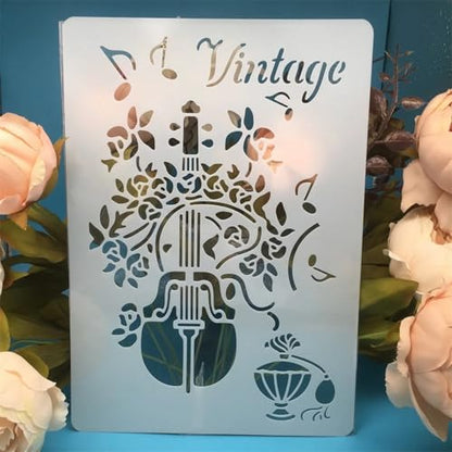 TIAMECH A4 Reusable Violin Stencil for Painting - style: Violin