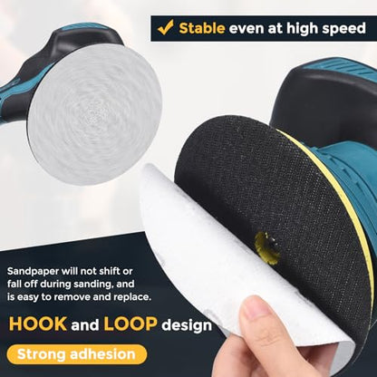 HARFINGTON 20Pcs 5Inch Sanding Disc Hook & Loop White Aluminum Oxide - color: White, size: 5 Inch(320/400/600/800 Grit)