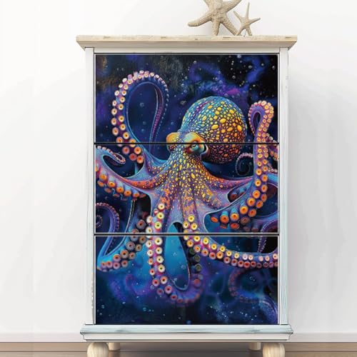 Peacoblue Big Octopus Rub On Transfers for Furniture Craft 6"x12" - style: Big Octopus