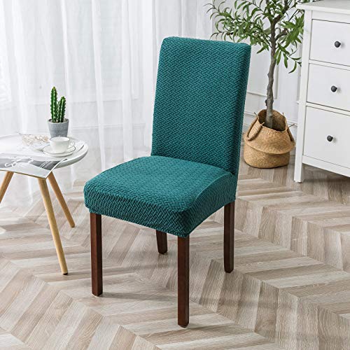 Genina Stretch Chair Covers for Dining Room Kitchen Parsons Set of 4 - color: Teal, size: 15-19in Not waterproof