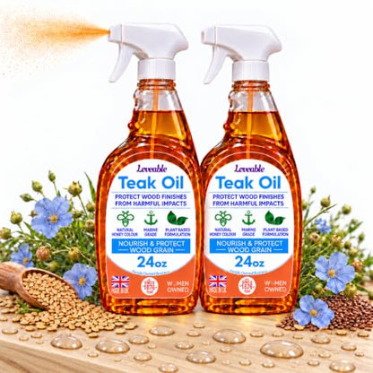 EcoDecors Teak Oil Spray 2 Pack, 48 oz Wood Conditioner & Protectant - style: Teak Oil 2 Pack