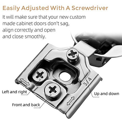 Soft Close Hinges for Kitchen Cabinet Hinges, 3/4 Inch Overlay, 10 Pack - size: 3/4 inch Overlay