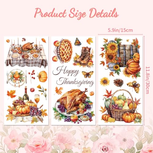 Peacoblue Thanksgiving Day Rub On Transfers for Furniture Craft 6"x12" - style: Thanksgiving Day